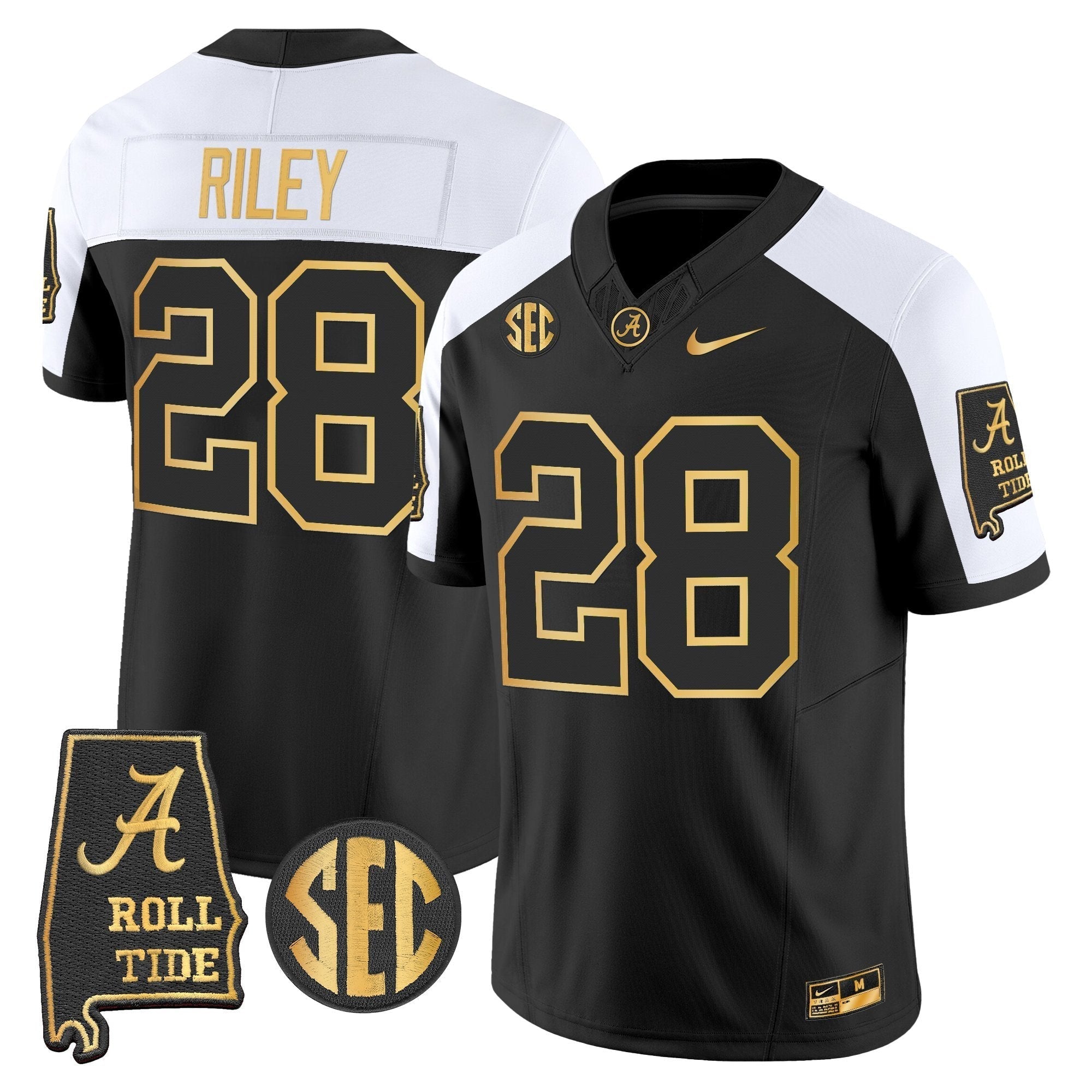 Alabama Crimson Tide 2025 Gold Vapor Limited Jersey - Alabama Map - All Stitched