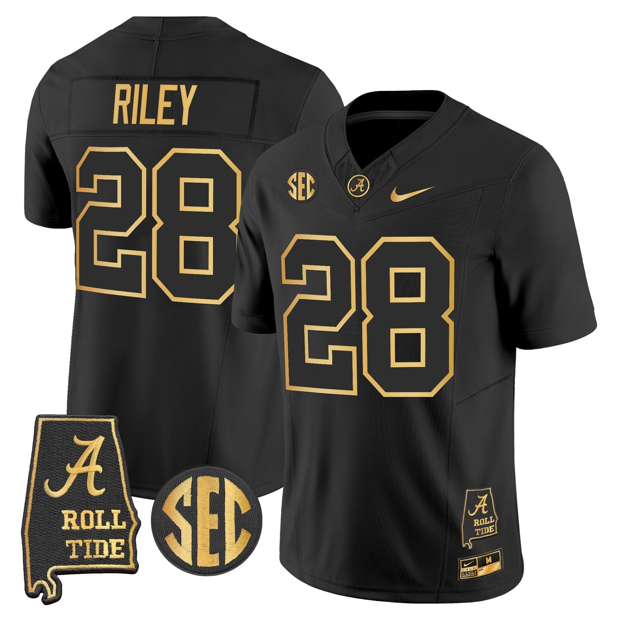 Alabama Crimson Tide 2025 Gold Vapor Limited Jersey - Alabama Map - All Stitched