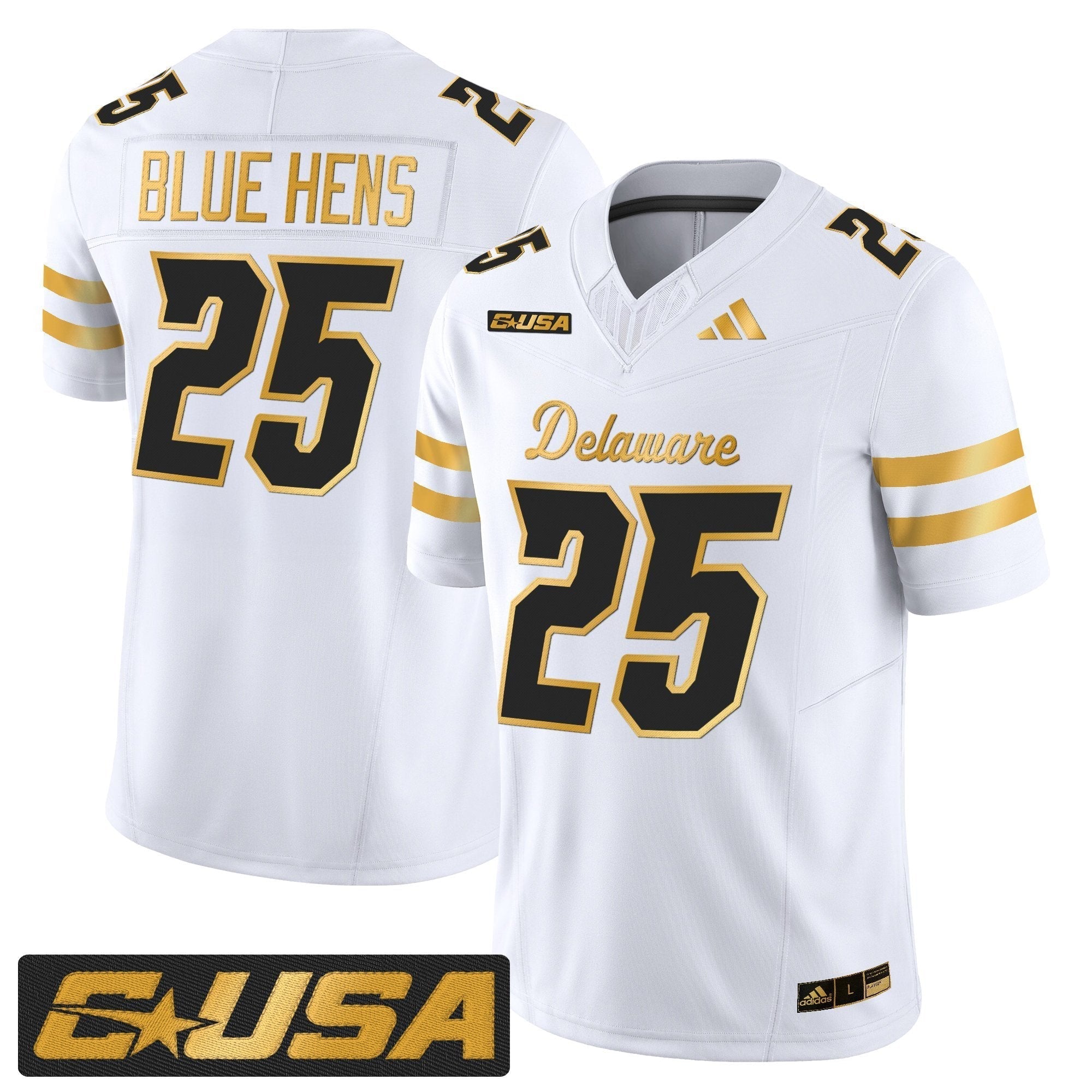 Delaware Blue Hens 2025 Gold Vapor Limited Jersey - All Stitched