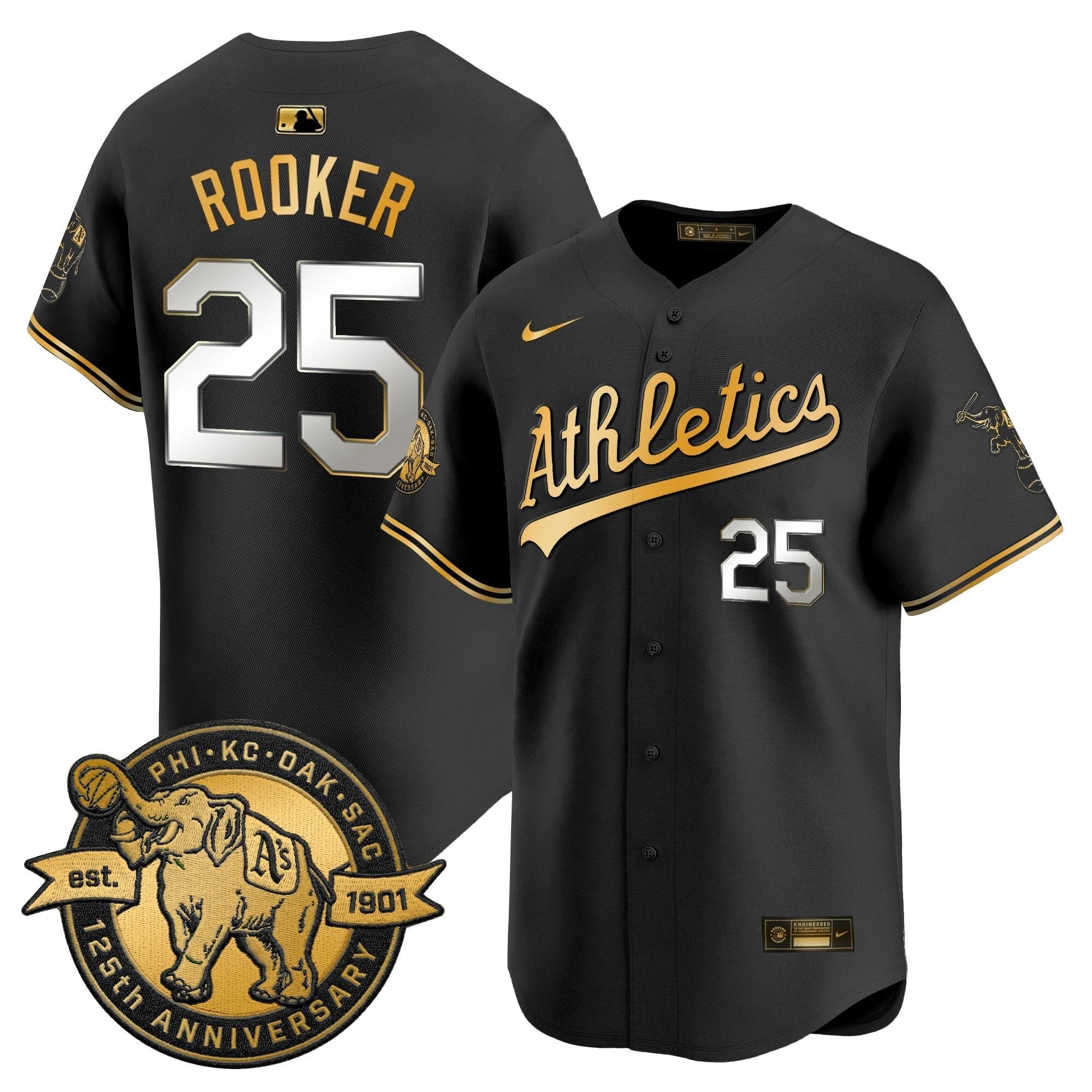 Men Oakland Athletics 125th Anniversary Patch Vapor Premier Limited Jersey - All Stitched