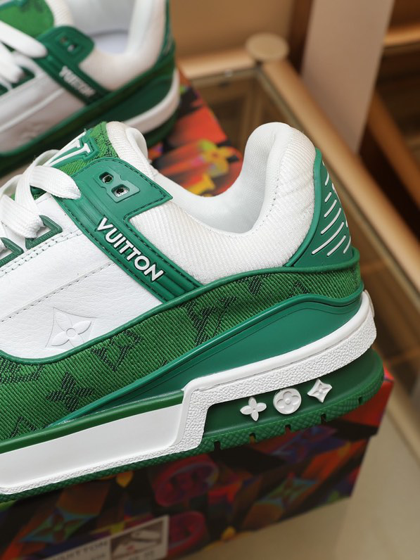 Luxury Virgil Trainer Sneakers Shoes Signature Green Monogram