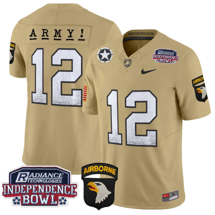Bastogne Jersey #7 Army Black Knights Independence Bowl Patch White