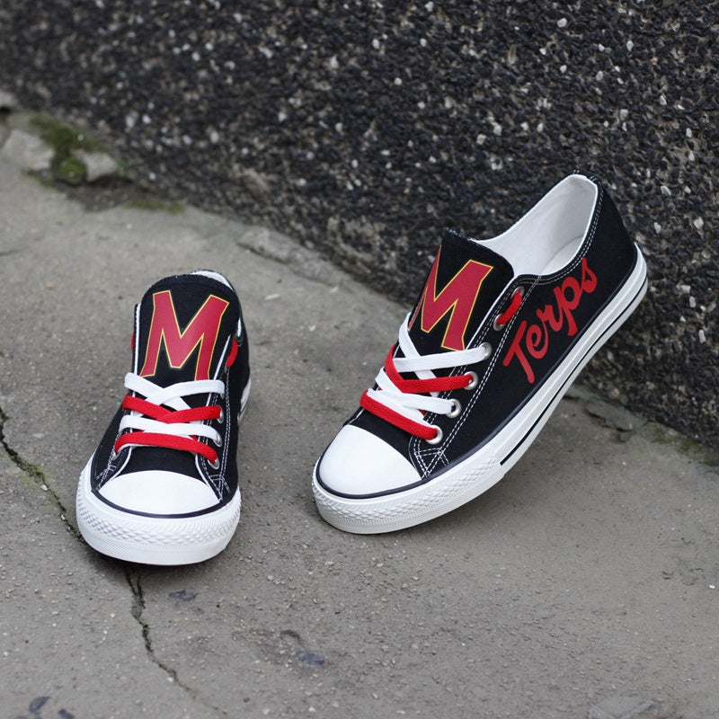 Maryland Terrapins Limited Print NCAA College Students Low Top Canvas Shoes Sport Sneakers 1