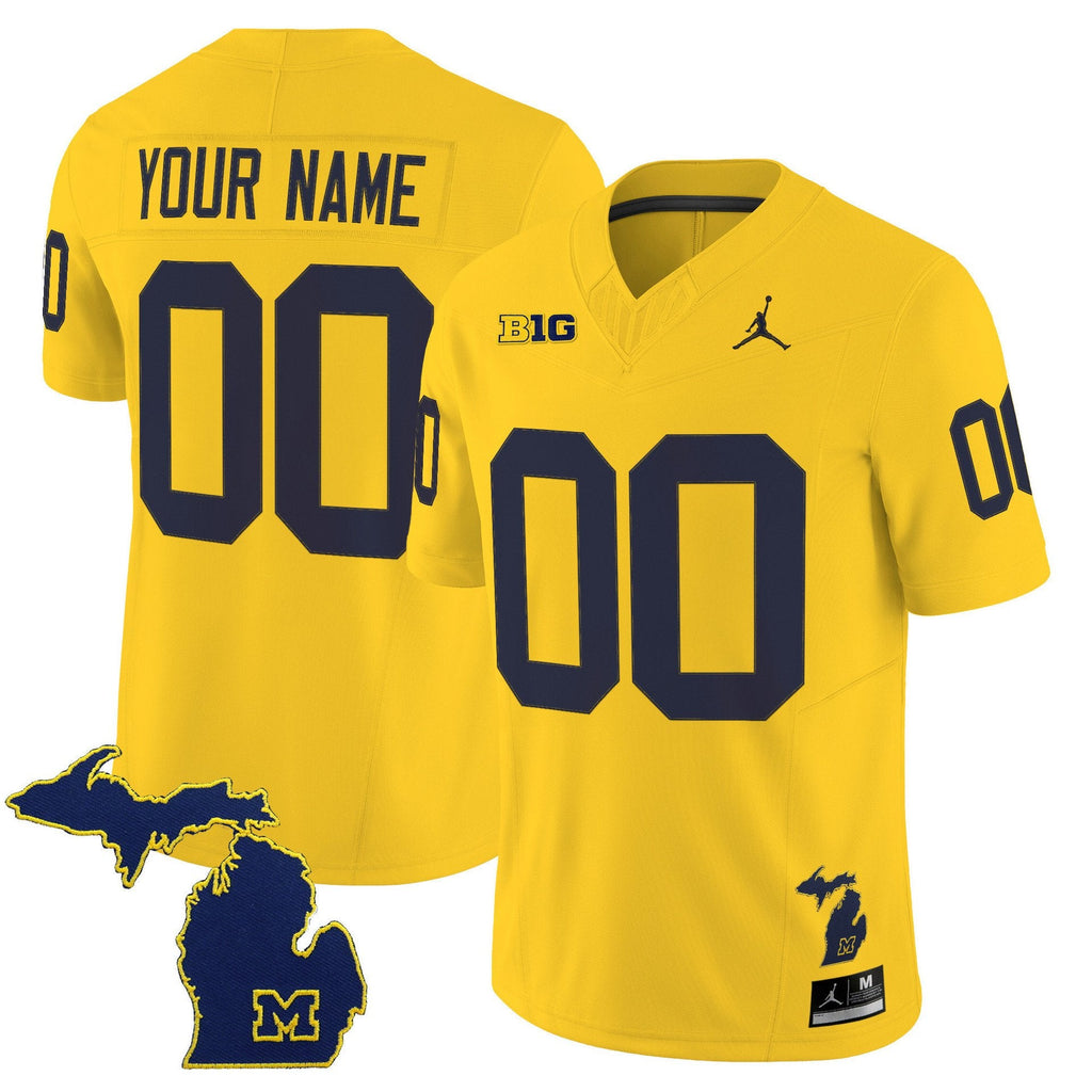 Custom Michigan Wolverines Jersey 2025 Vapor Limited V2 Stitched Maize