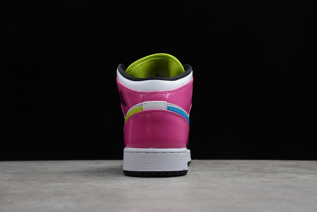Air Jordan 1 Mid White Black Cyber Pink