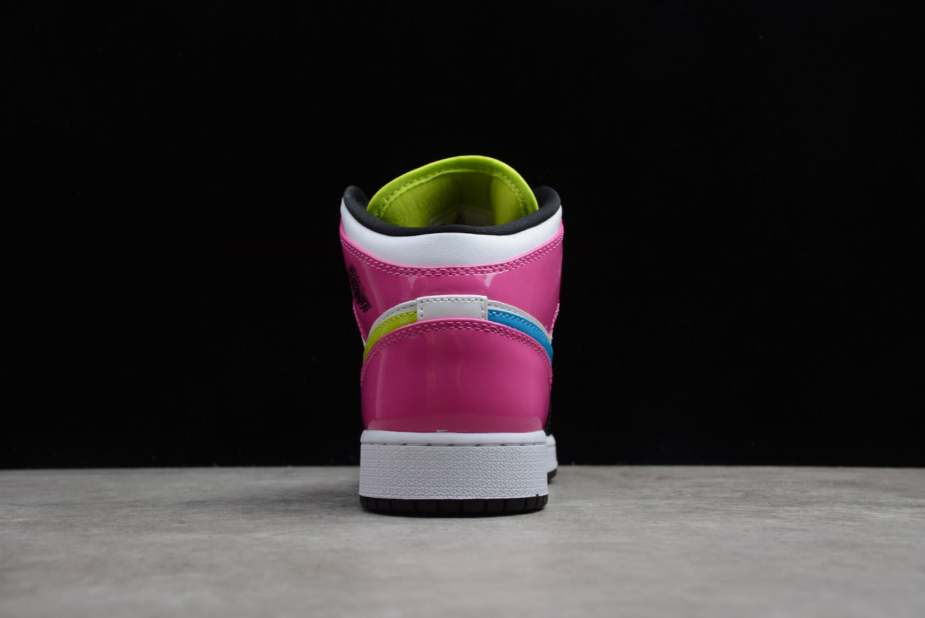 Air Jordan 1 Mid White Black Cyber Pink