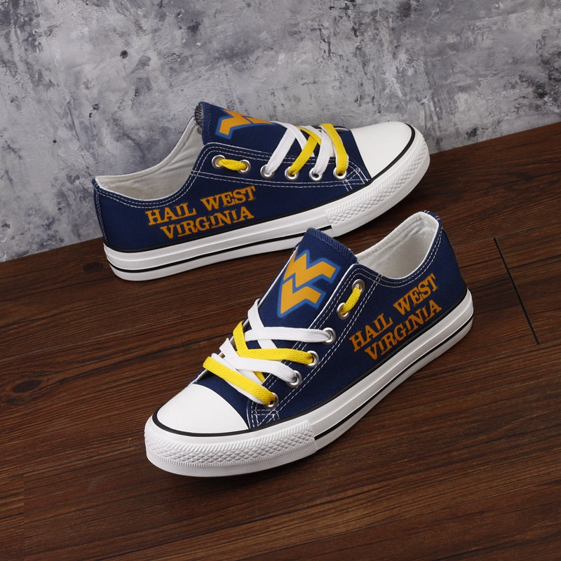 West Virginia Mountaineers Limited Print NCAA College Students Low Top Canvas Shoes Sport Sneakers 2