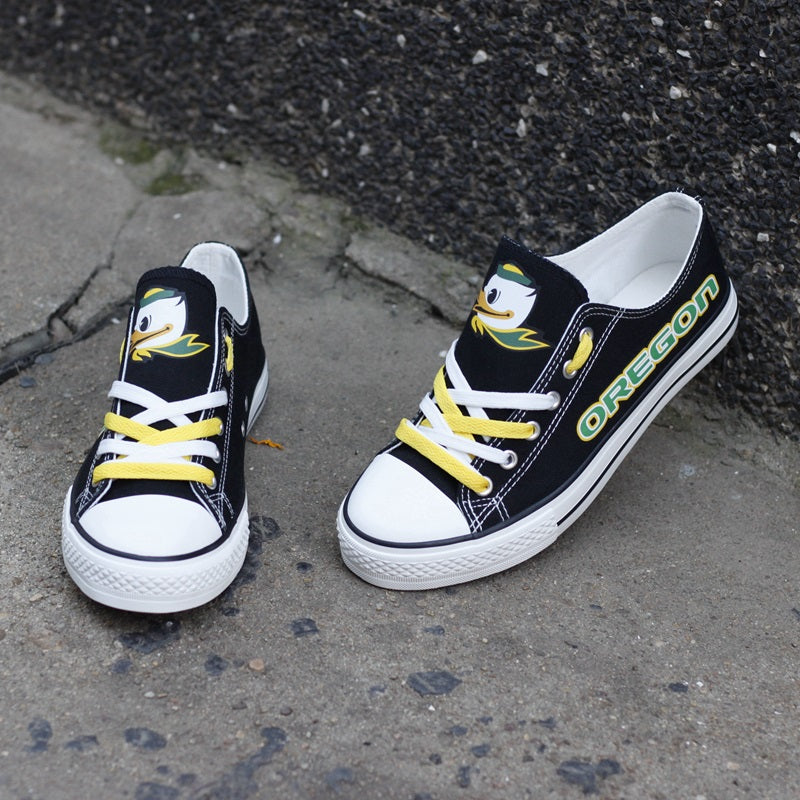 Oregon Ducks Limited Print NCAA College Students Low Top Canvas Shoes Sport Sneakers