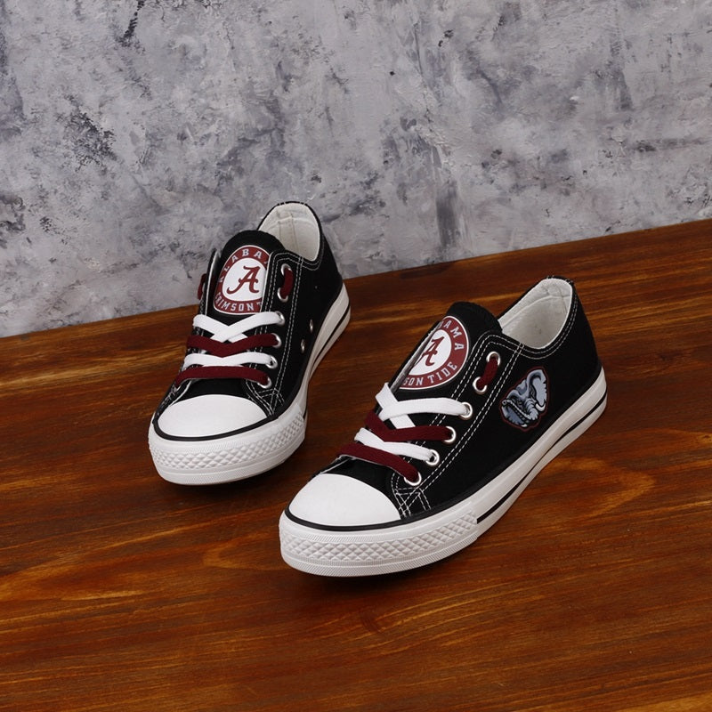 Alabama Crimson Tide Limited Print NCAA College Students Low Top Canvas Shoes Sport Sneakers 1