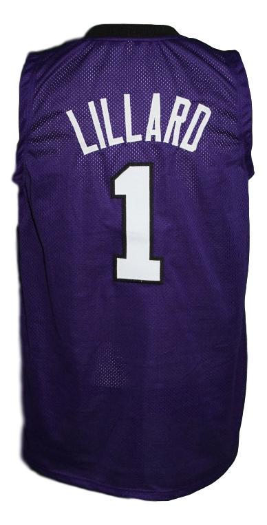 Damian Lillard Jersey #1 Custom College Basketball New Sewn Purple