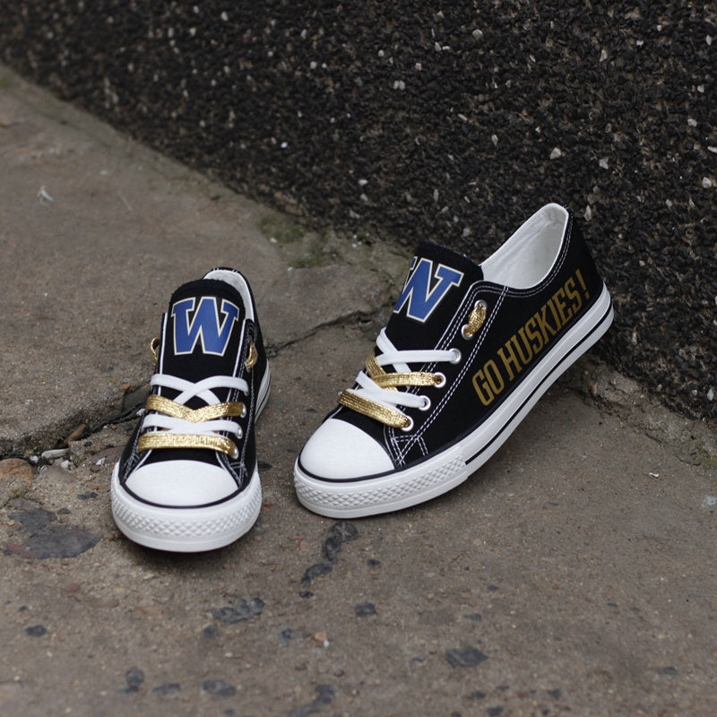 Washington Huskies Limited Print NCAA College Students Low Top Canvas Shoes Sport Sneakers 3