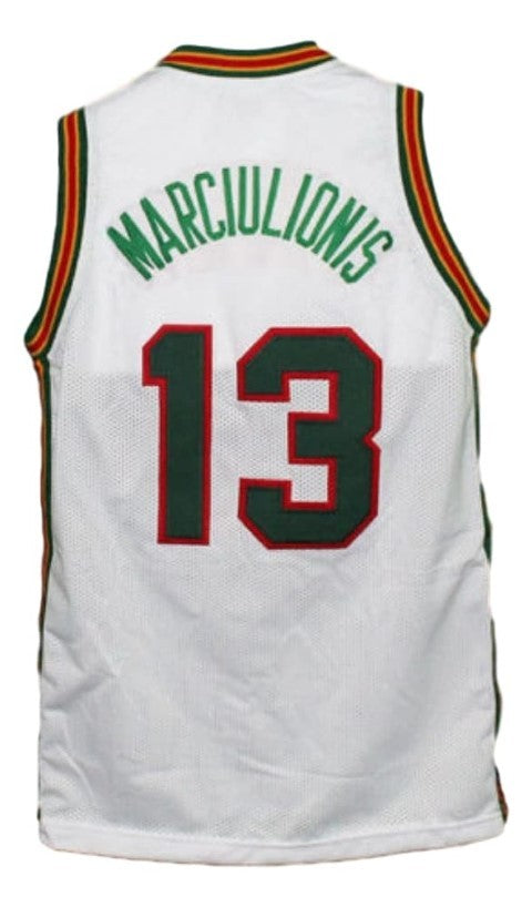 Sarunas Marciluionis Jersey #13 Lietuva Lithuania Basketball New White