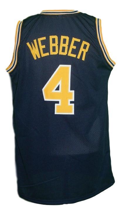 Chris Webber Jersey #4 Michigan College Basketball Sewn Navy Blue