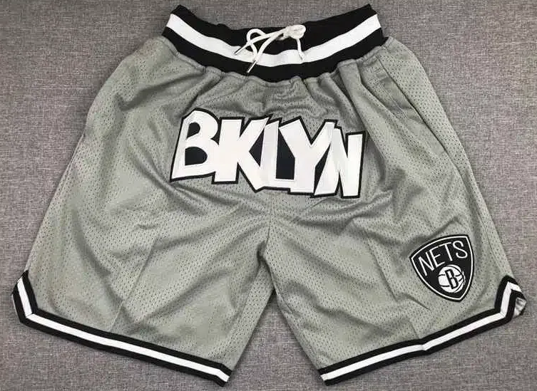 Brooklyn Nets Gray Swingman Throwback Shorts - Basketball Shorts Store