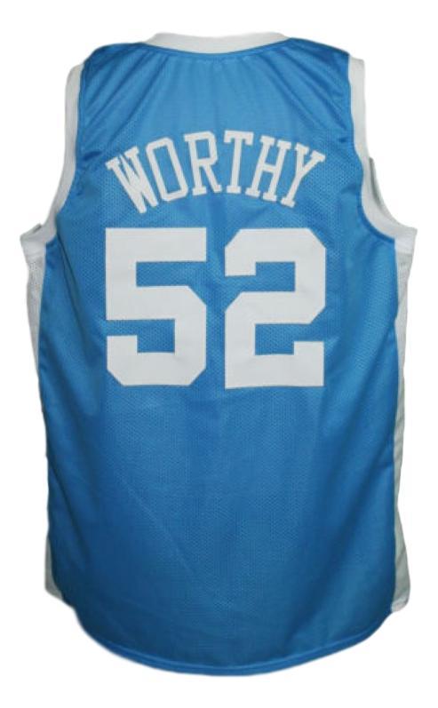 James Worthy Jersey #52 North Carolina College Basketball Sewn Light Blue