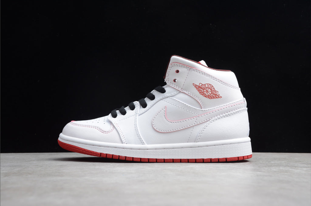 Air Jordan 1 Retro Mid White Gym Red Black
