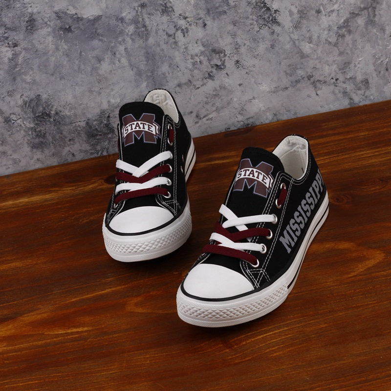 Mississippi State Bulldogs Limited Print NCAA College Students Low Top Canvas Shoes Sport Sneakers 1