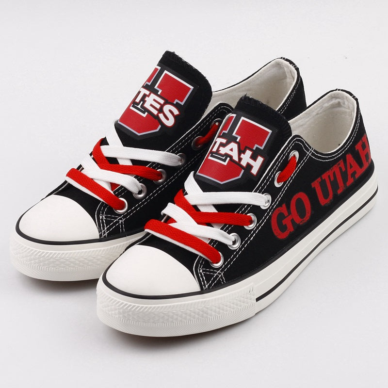 Utah Utes Limited Print NCAA College Students Low Top Canvas Shoes Sport Sneakers 2