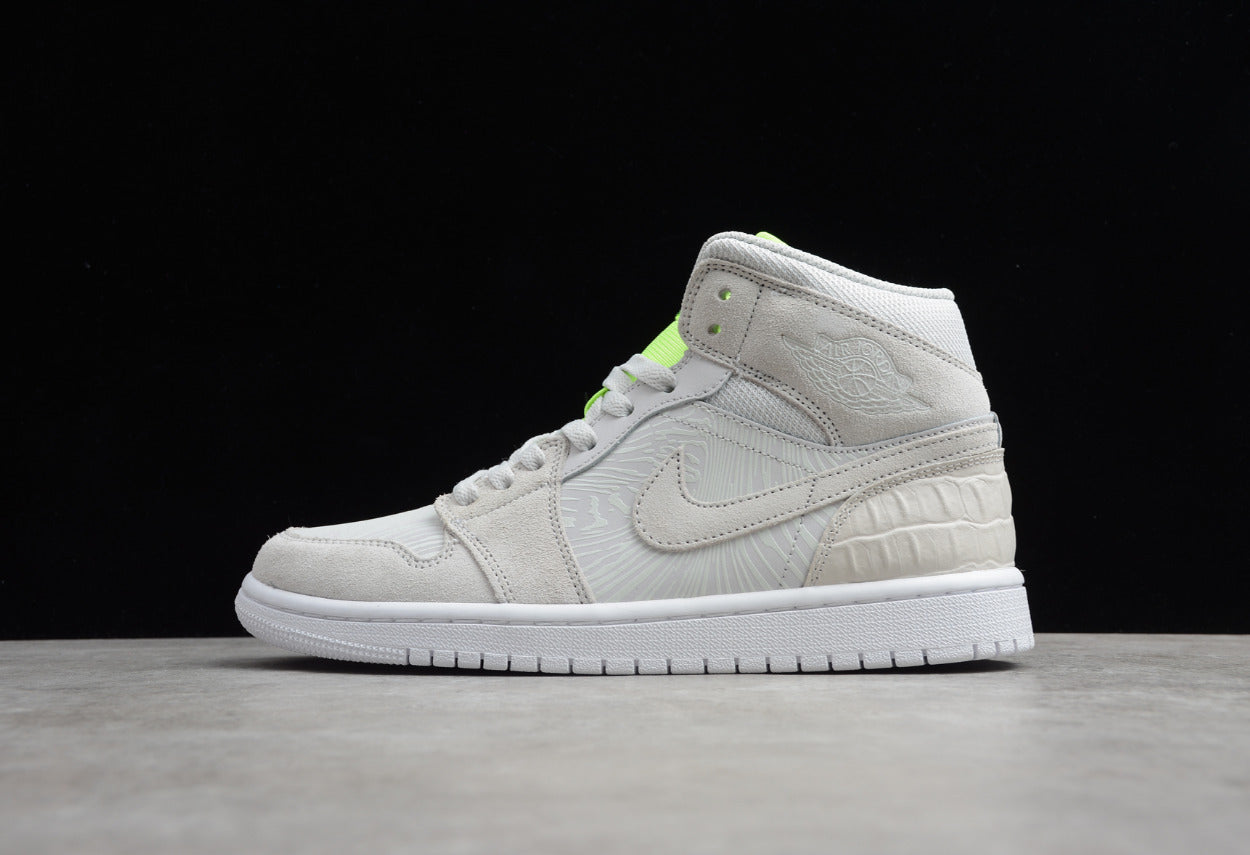 Air Jordan 1 High Gray Fluorescent Green