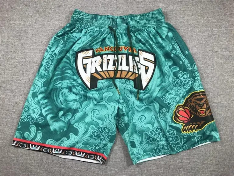 Vancouver Grizzlies Hardwood Classics Lunar New Year 2023 Turquoise Shorts - Basketball Shorts Store