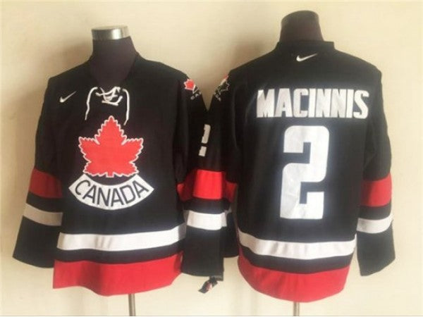 2002 Winter Olympics Team Canada #2 Al MacInnis CCM Vintage Jersey - Black