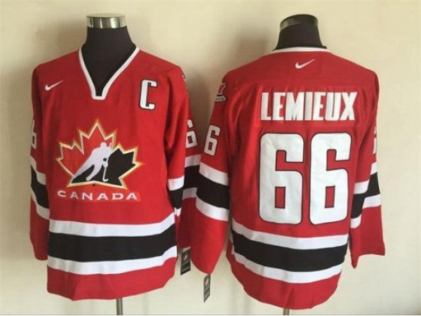 2002 Winter Olympics Team Canada #66 Mario Lemieux CCM Vintage Jersey -Red