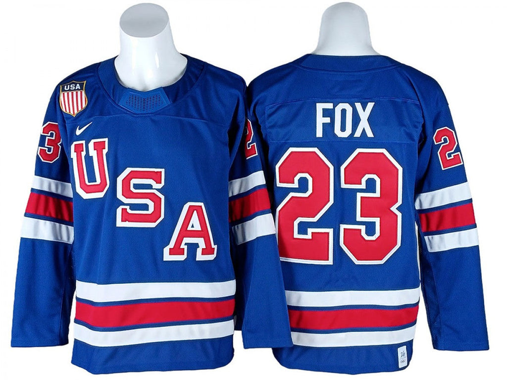 2026 Winter Olympics Team USA #23 Adam Fox Blue Hockey Jersey Stitched