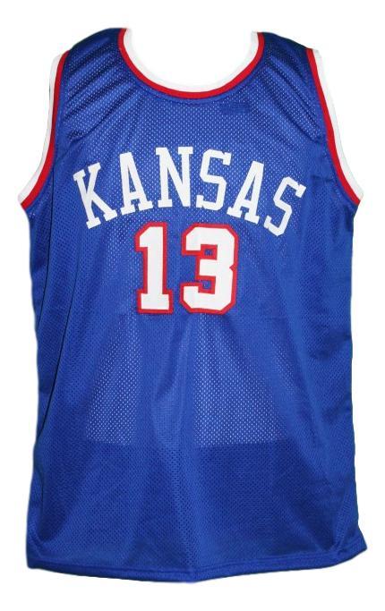 Wilt Chamberlain Jersey #13 Kansas College Basketball New Sewn Blue