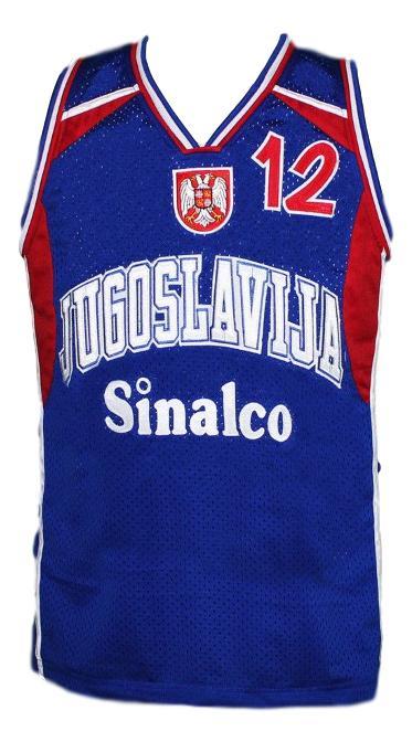 Vlade Divac Jersey #12 Jugoslavija Yugoslavia Basketball New Sewn Blue