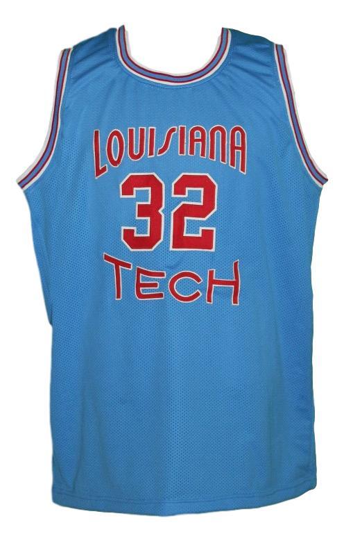 Karl Malone Jersey #32 Louisiana Tech College Basketball Sewn Light Blue