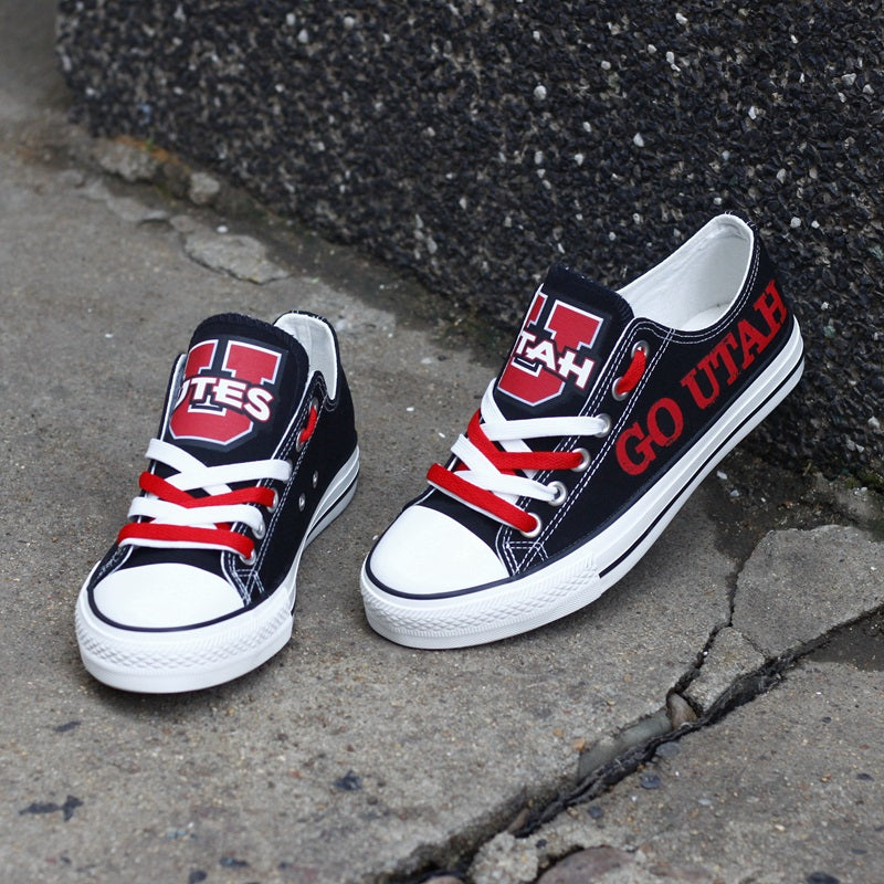 Utah Utes Limited Print NCAA College Students Low Top Canvas Shoes Sport Sneakers 2
