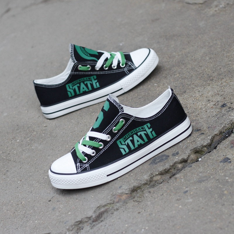 Michigan State Spartans Limited Print NCAA College Students Low Top Canvas Shoes Sport Sneakers 1
