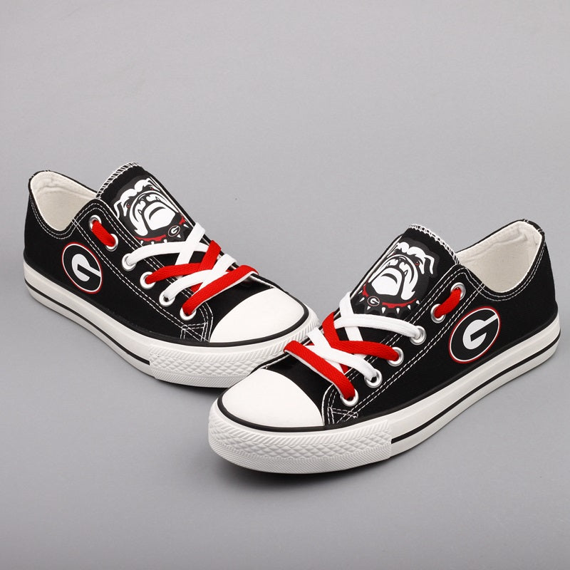 Georgia Bulldogs Limited Print NCAA College Students Low Top Canvas Shoes Sport Sneakers