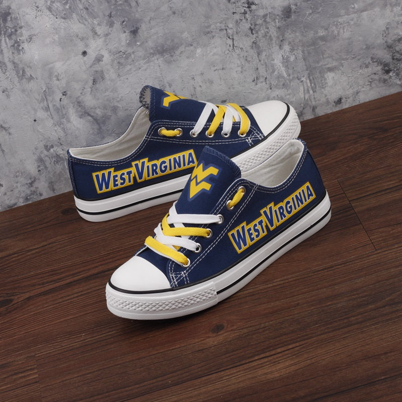 West Virginia Mountaineers Limited Print NCAA College Students Low Top Canvas Shoes Sport Sneakers