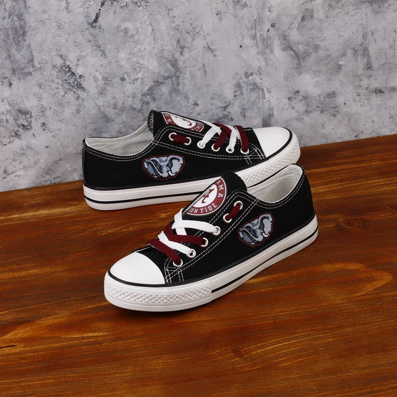 Alabama Crimson Tide Limited Print NCAA College Students Low Top Canvas Shoes Sport Sneakers 1
