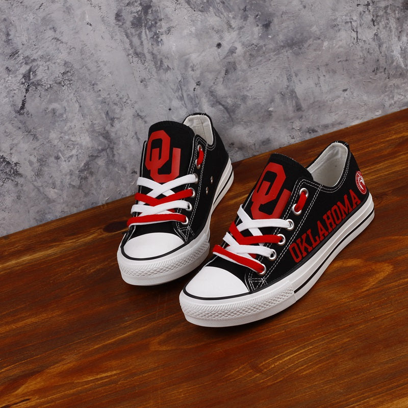 Oklahoma Sooners Limited Print NCAA College Students Low Top Canvas Shoes Sport Sneakers