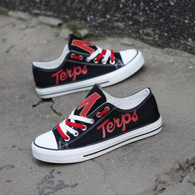 Maryland Terrapins Limited Print NCAA College Students Low Top Canvas Shoes Sport Sneakers 1