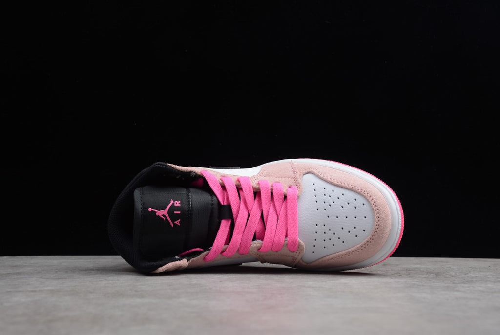 Air Jordan 1 GS Mid Pink Quartz Black