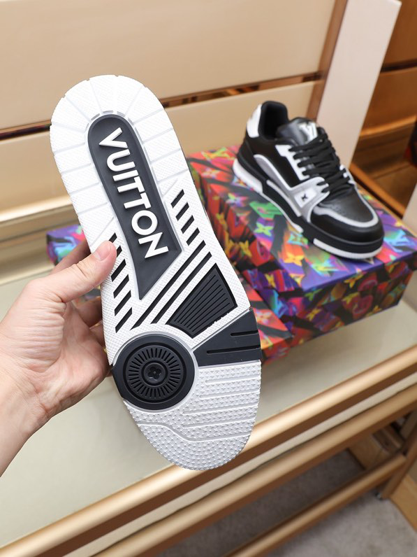 Luxury Virgil Trainer Sneakers Shoes #54 Signature Black Grey Monogram