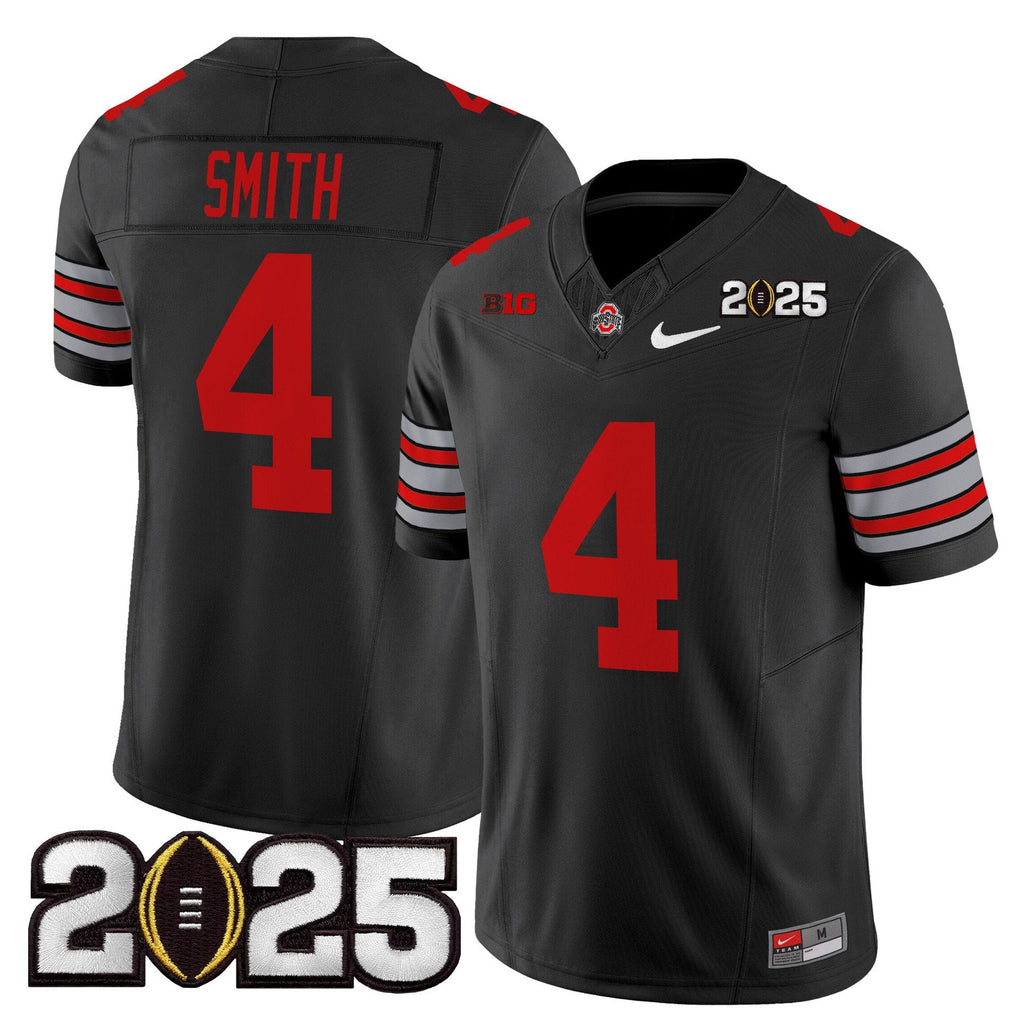 Jeremiah Smith Jersey #4 Ohio State Heritage Stripe 2025 CFP Final Black