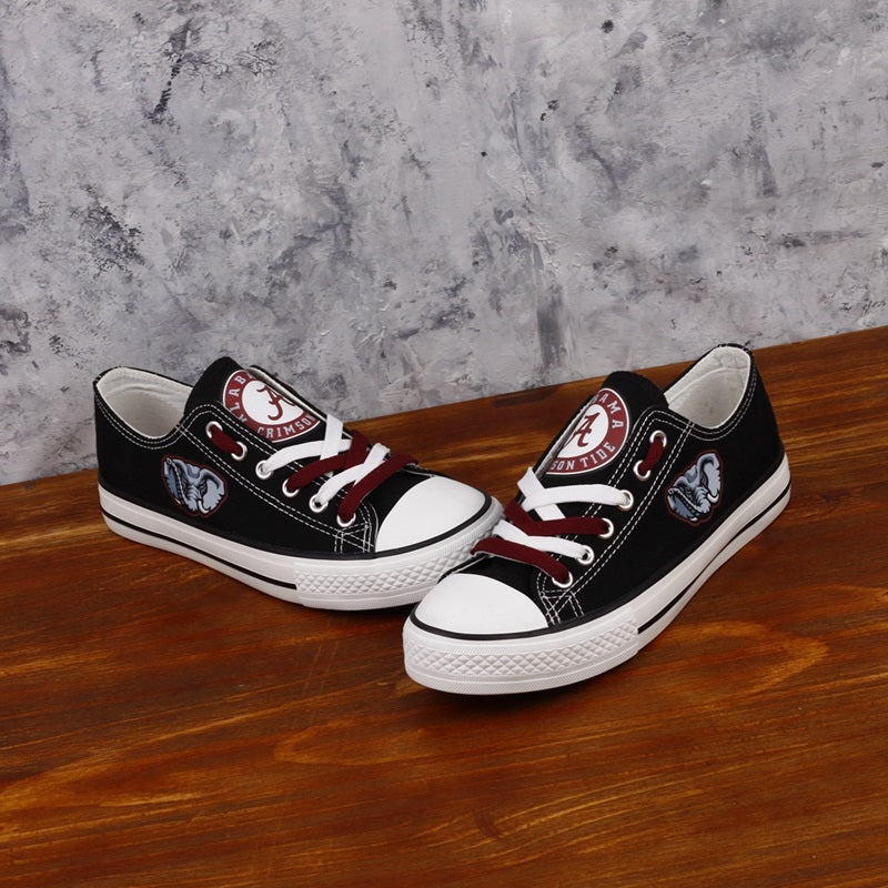 Alabama Crimson Tide Limited Print NCAA College Students Low Top Canvas Shoes Sport Sneakers 1