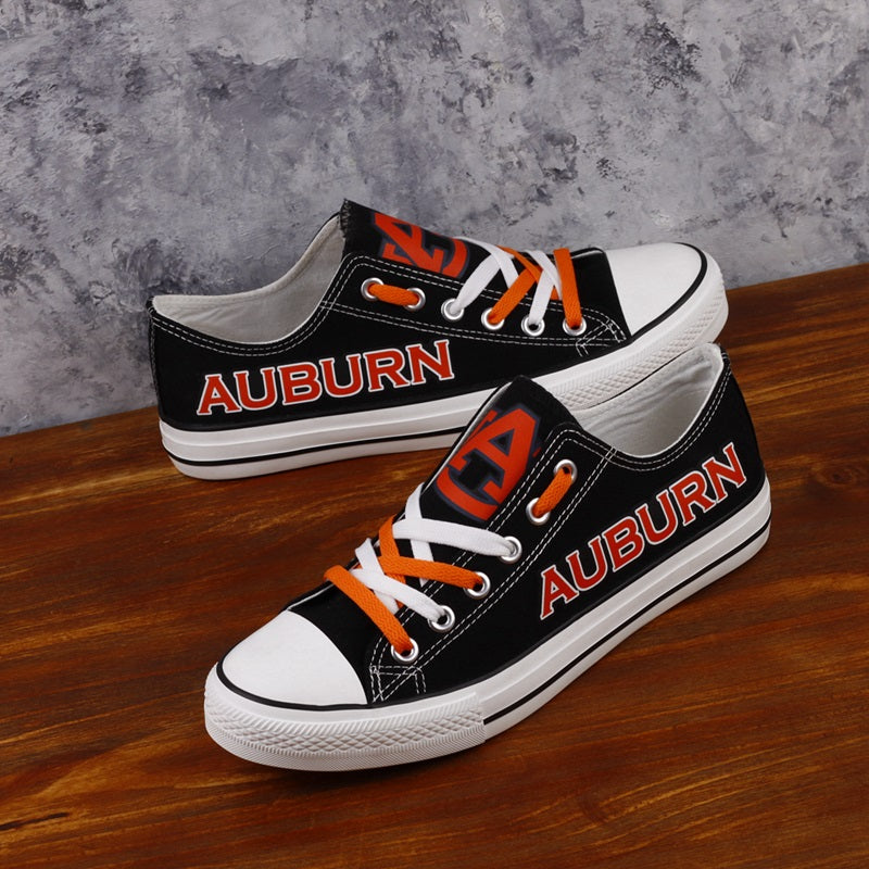 Auburn Tigers Limited Print NCAA College Students Low Top Canvas Shoes Sport Sneakers