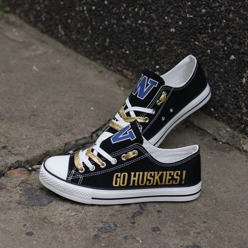 Washington Huskies Limited Print NCAA College Students Low Top Canvas Shoes Sport Sneakers 3