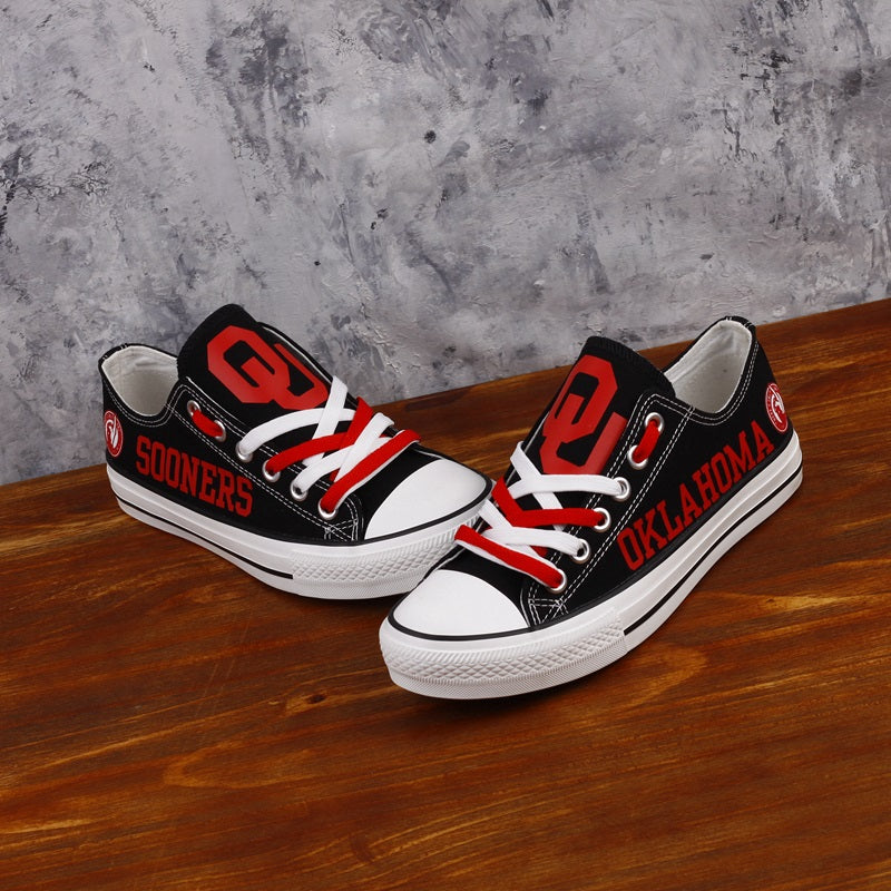 Oklahoma Sooners Limited Print NCAA College Students Low Top Canvas Shoes Sport Sneakers