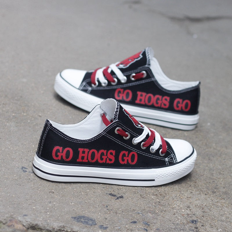 Arkansas Razorbacks Limited Print NCAA College Students Low Top Canvas Shoes Sport Sneakers 1