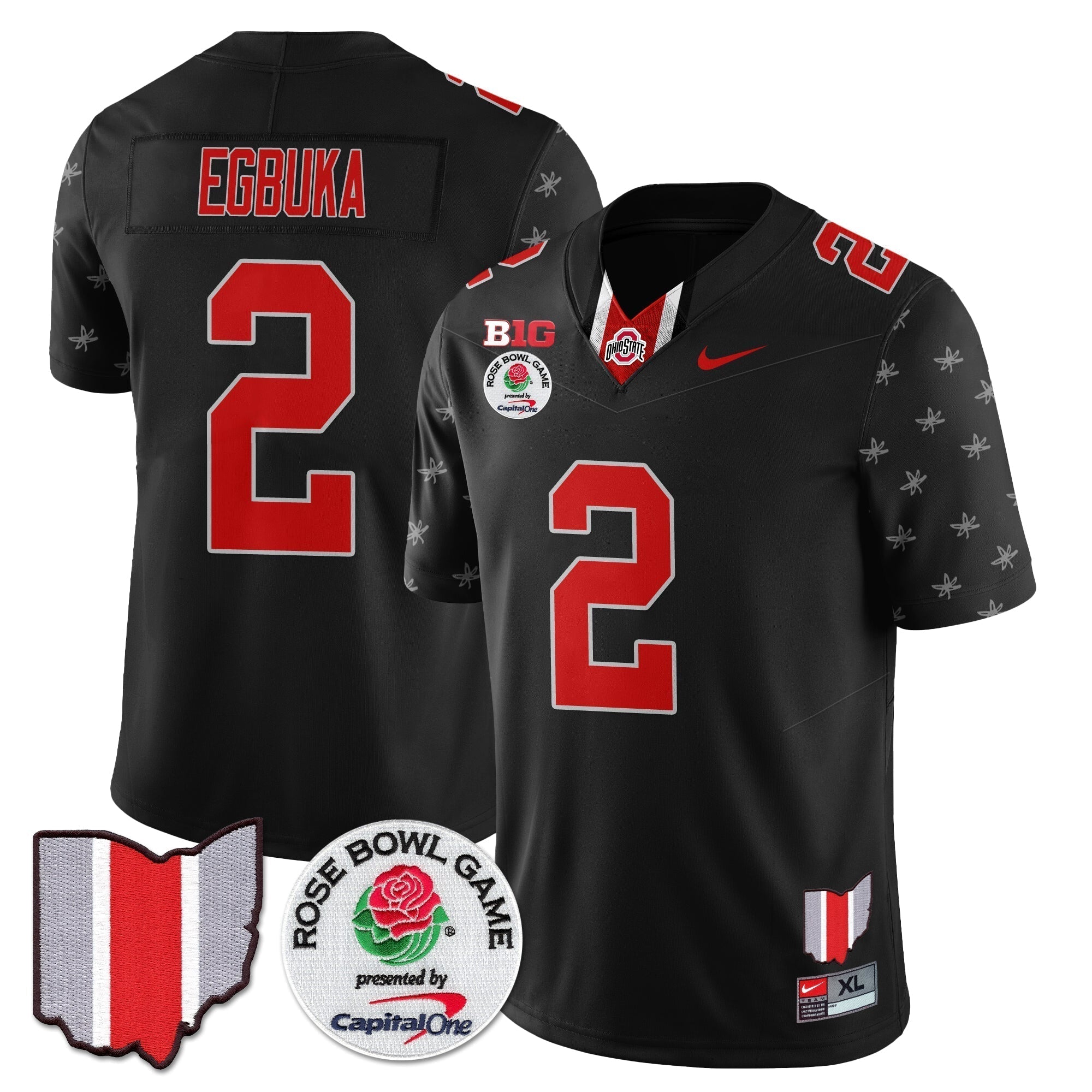 Men Ohio State Buckeyes 2024 Rose Bowl Vapor Limited Jersey - All Stitched