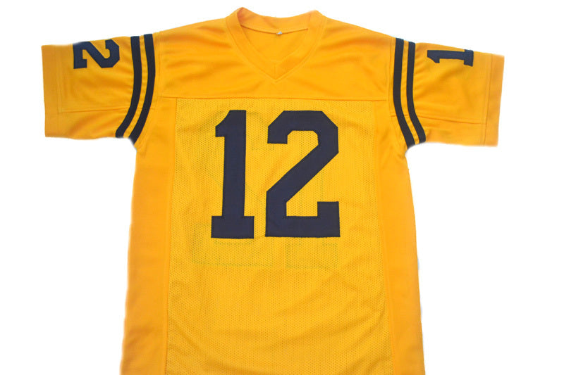 Roger Staubach #12 Navy New Football Jersey Yellow