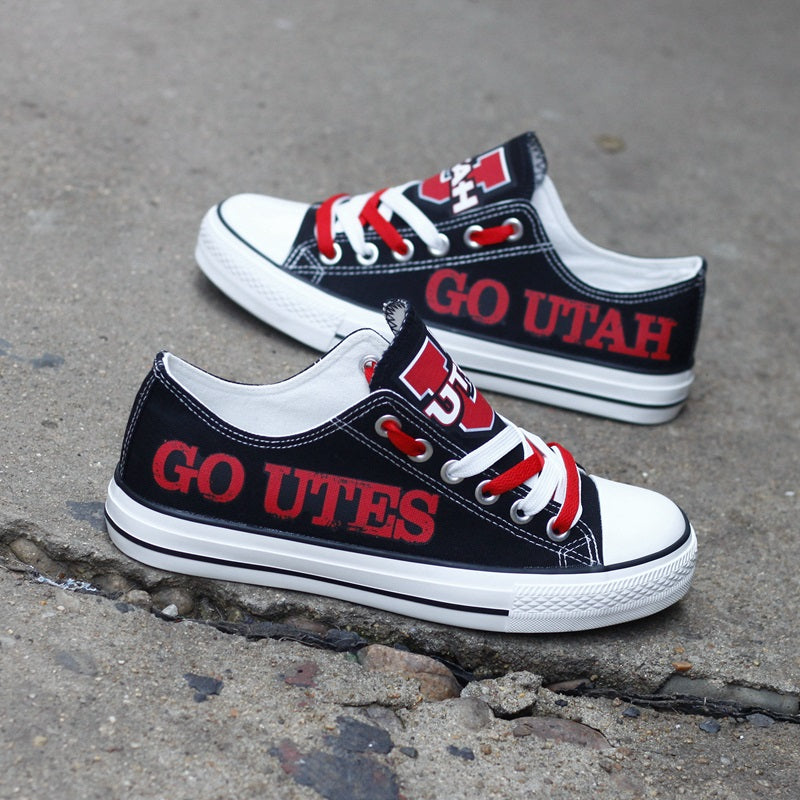 Utah Utes Limited Print NCAA College Students Low Top Canvas Shoes Sport Sneakers 2