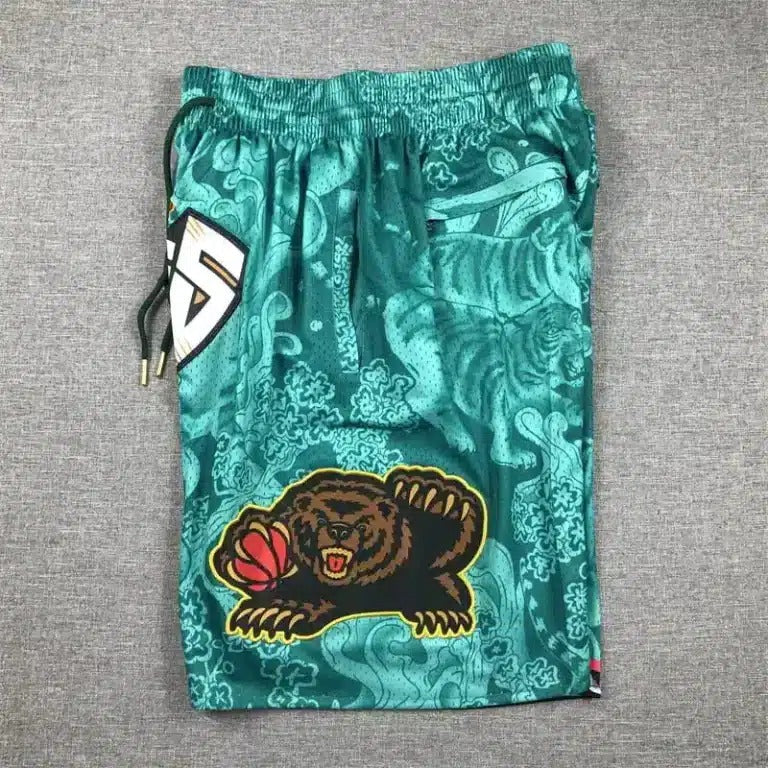 Vancouver Grizzlies Hardwood Classics Lunar New Year 2023 Turquoise Shorts - Basketball Shorts Store