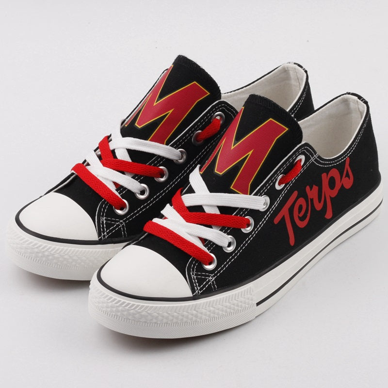 Maryland Terrapins Limited Print NCAA College Students Low Top Canvas Shoes Sport Sneakers 1